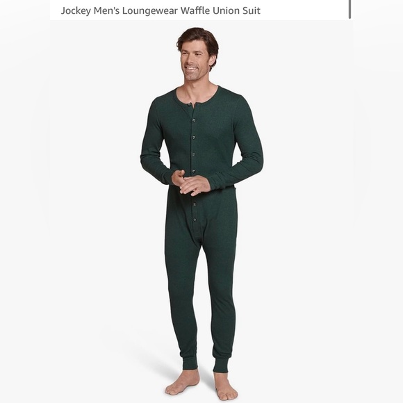 Jockey Men’s Waffle Union Suit Onesie With Buttoned Rear Flap - Size Small - Picture 6 of 8